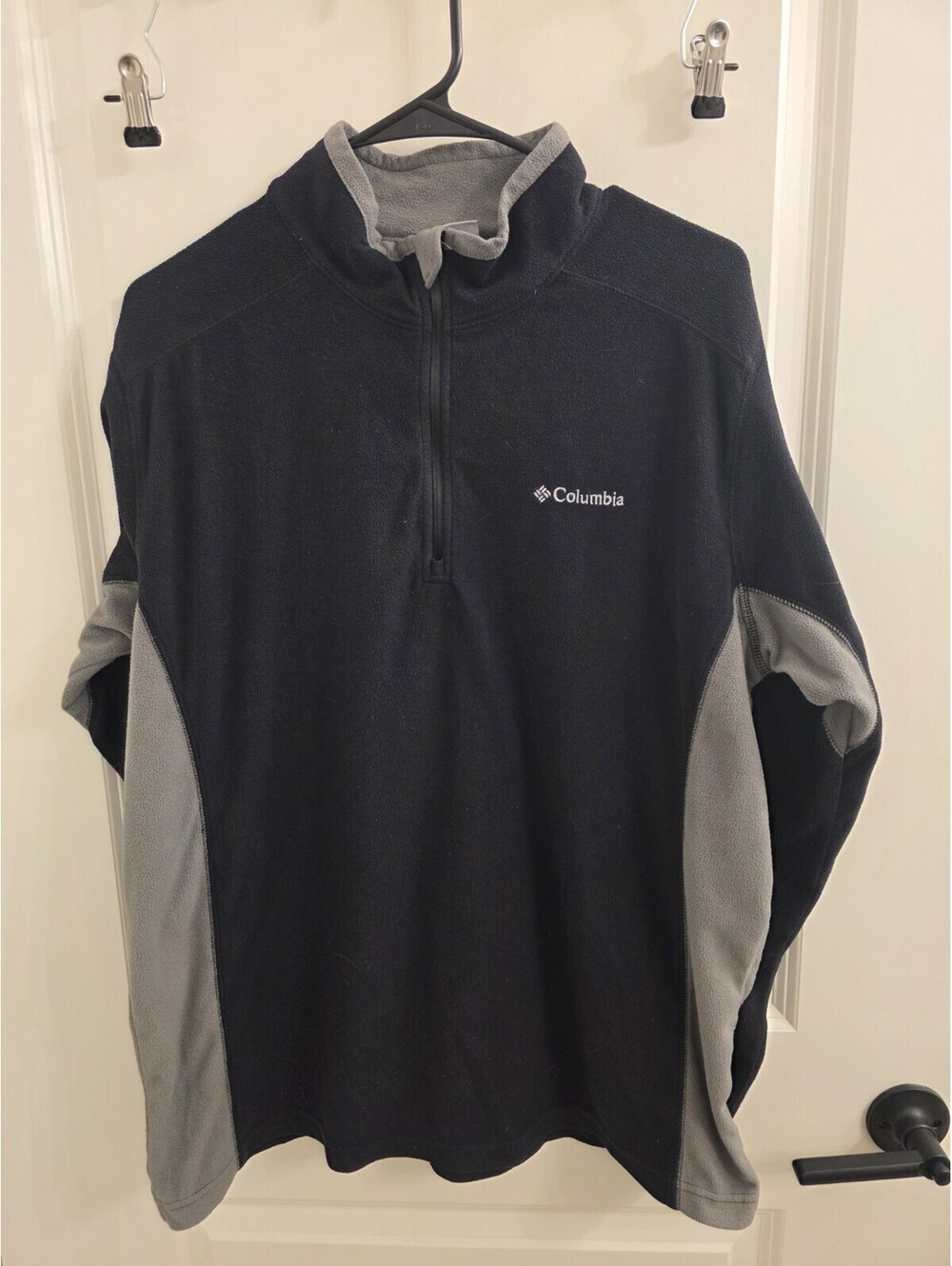 Columbia Men's Klamath Range Half Zip Fleece Pullover Black Gray Size Large